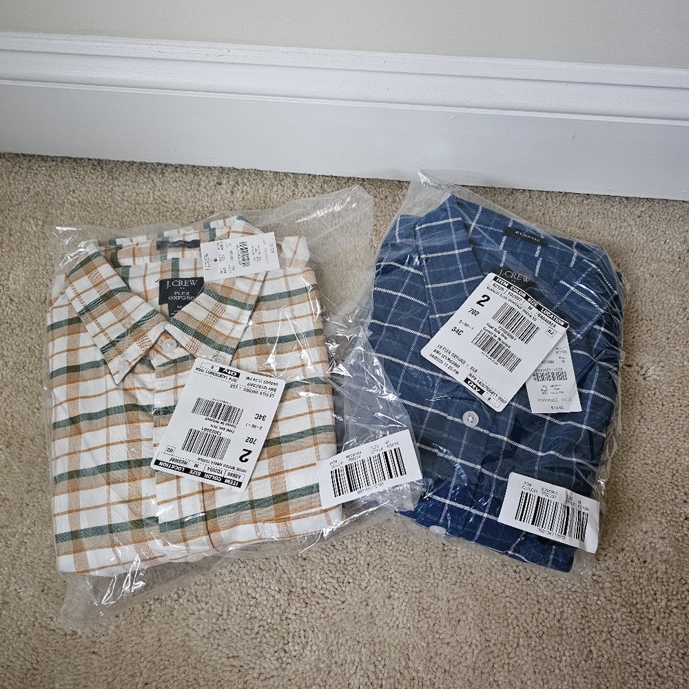 Set of 2 J. Crew Long Sleeve Flex Oxford Shirts